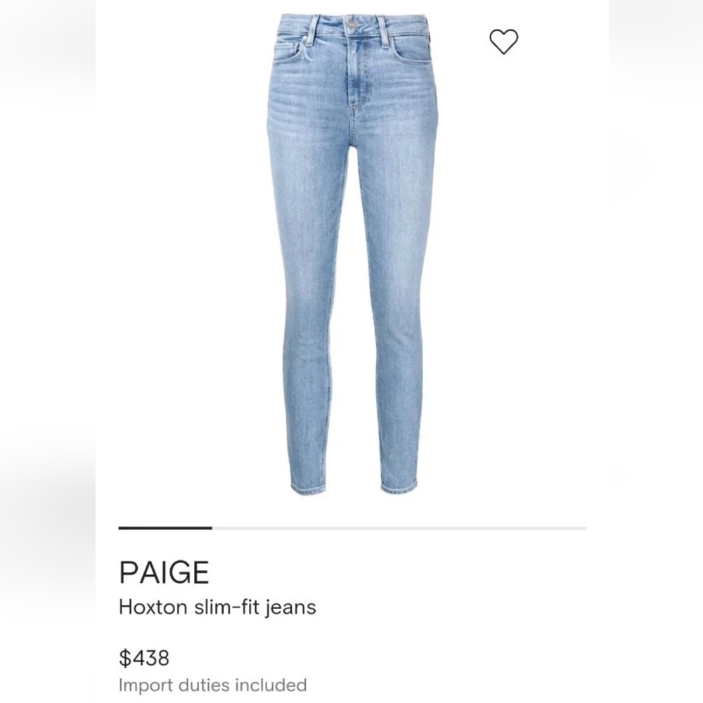 Paige Women SZ 25 Hoxton Slim Distressed Straight Leg High Waist Jeans $438 MSRP